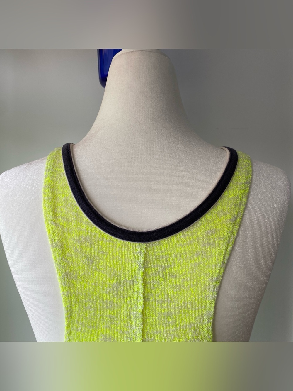 Free People Sporty Beachy Neon Yellow Marl Knit Racerback Tank Top xs - Picture 11 of 13